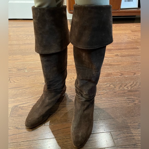 Brown Suede Joan and David Couture Boots - Picture 1 of 13